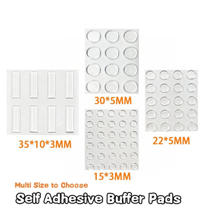 Self-Adhesive Silicone Buffer Pads - Door Stoppers, Cabinet Bumpers, and Wall Protectors for Furniture and Refrigerators