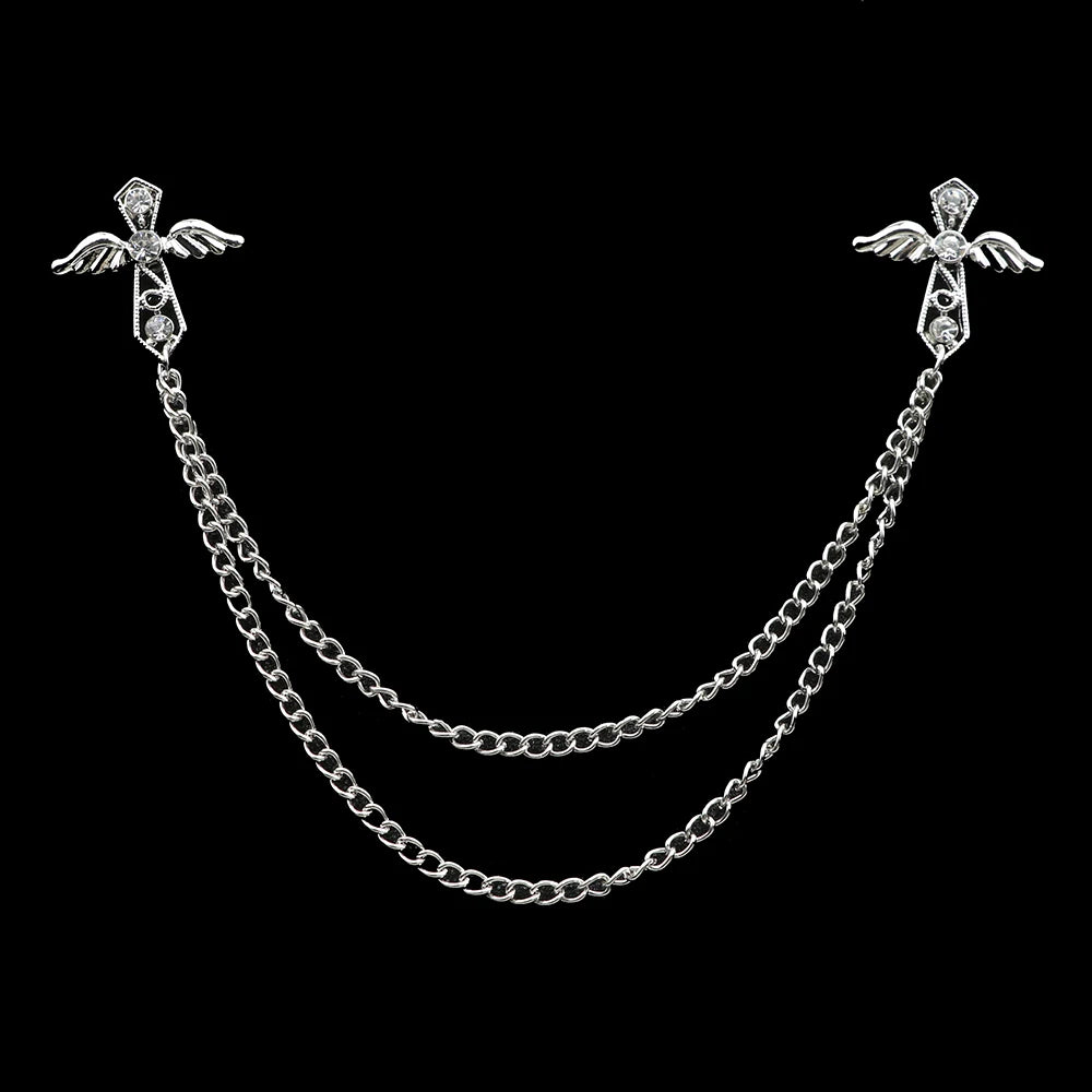 Fashion Gentleman Tassel Brooch – Men’s Suit & Shirt Lapel Pin with Chain, Pearl & Star for Wedding or Party