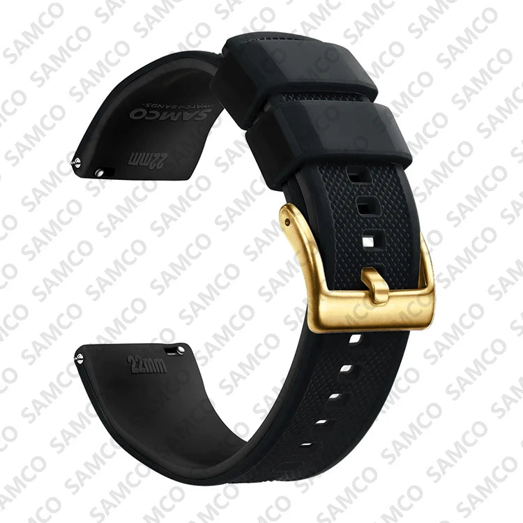Quick-Release Silicone Watch Band - 18mm, 20mm and 22mm Rubber Replacement Strap for Huawei, Samsung Galaxy and Garmin Watches