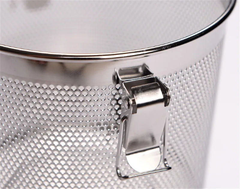 304 Stainless Steel Round Hole Seasoning Bag — Spice, Gravy & Soup Strainer Basket for Brine, Hot Pot, and Slag Separation