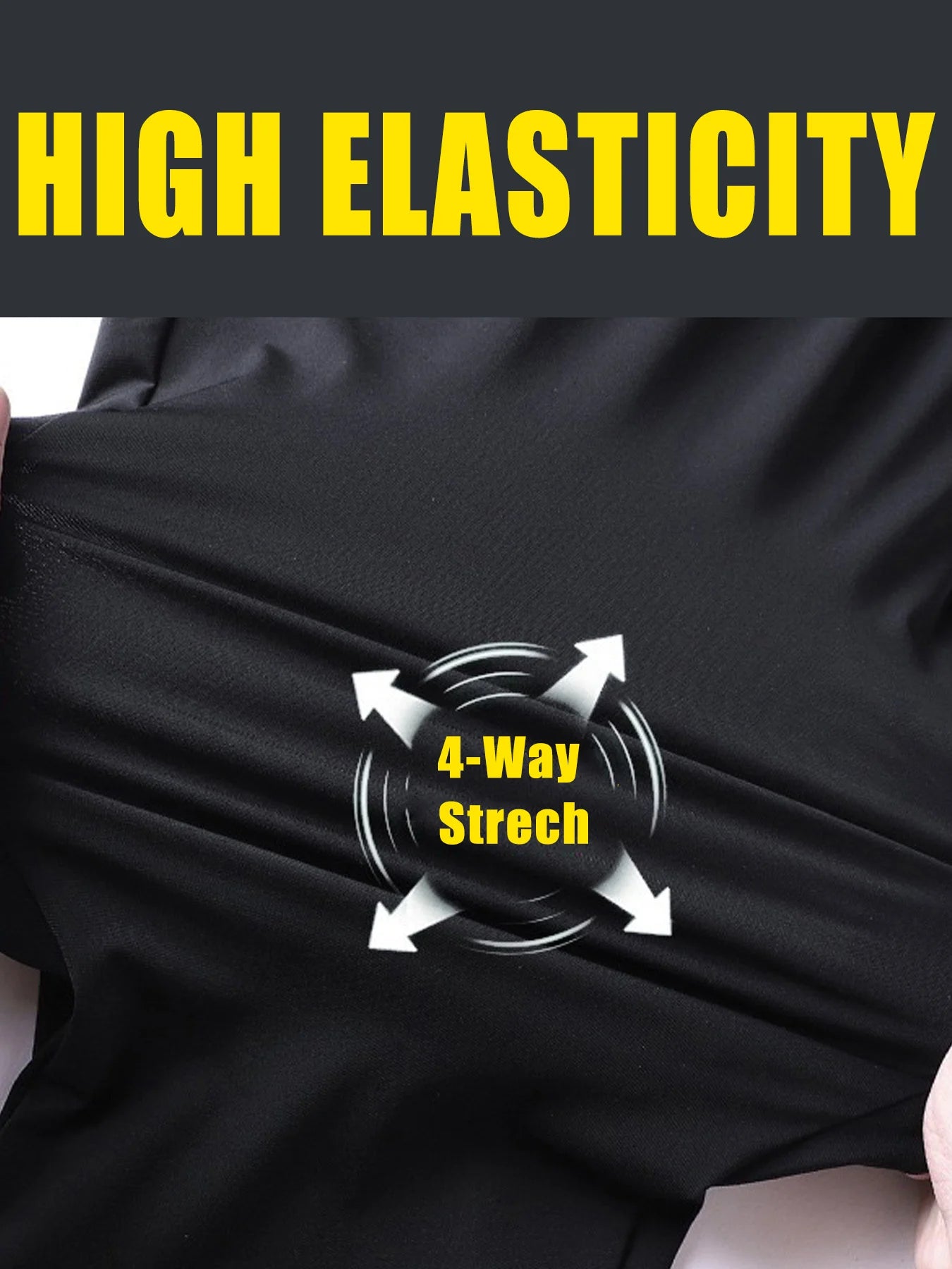 Men’s Solid Color Casual Shorts – Elastic Waist with Drawstring and Zipper Pockets, Loose Fit High Elasticity