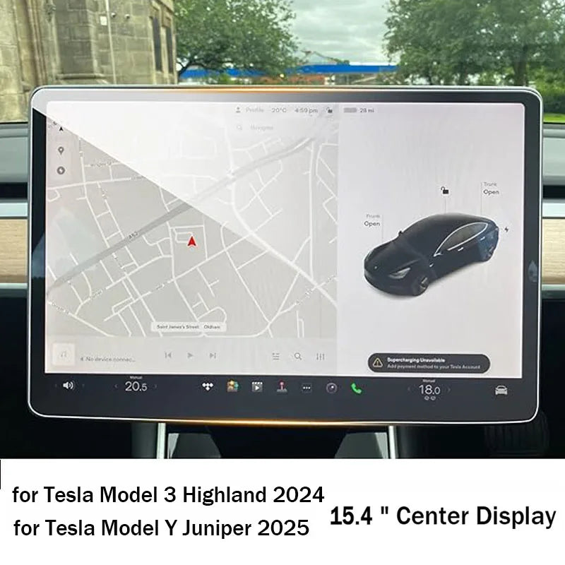 Tempered Glass Screen Protector for Tesla Model 3 Highland & Model Y Juniper 2025 – Rear Center Control Touchscreen Film