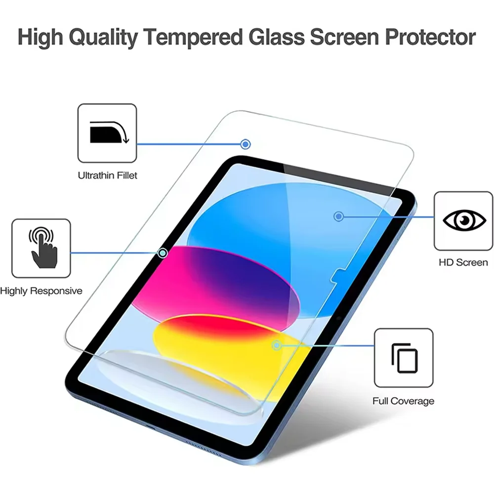 Tempered Glass Screen Protector for iPad - Compatible with iPad 5th–10th Gen, Air, Mini & Pro 11" Models