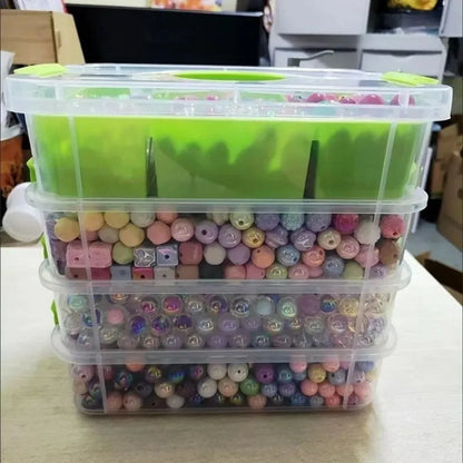 4-Layer Stackable Transparent Organizer Box – Multi-Tier Plastic Storage for Kids’ Toys, Makeup, Jewelry, School & Office Supplies