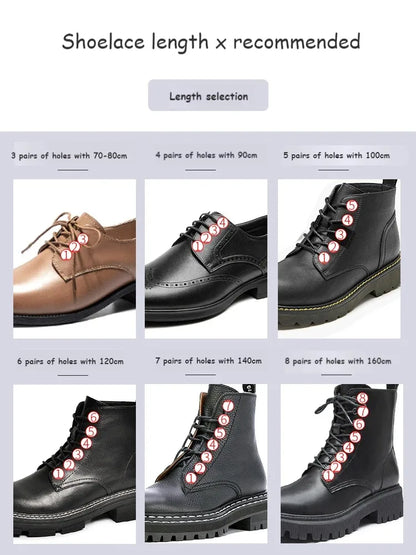 Cotton Waxed Shoe Laces - Round Leather Style Waterproof Replacement Laces for Oxford Shoes & Boots