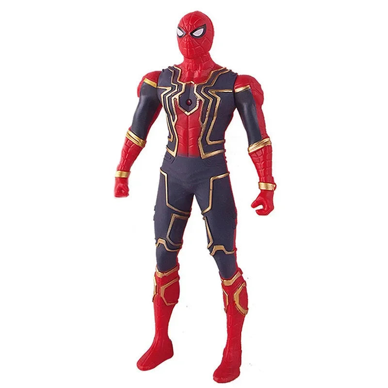 17cm Marvel Spider-Man & Iron Man Action Figures – Luminous Anime Toys for Kids & Collectors