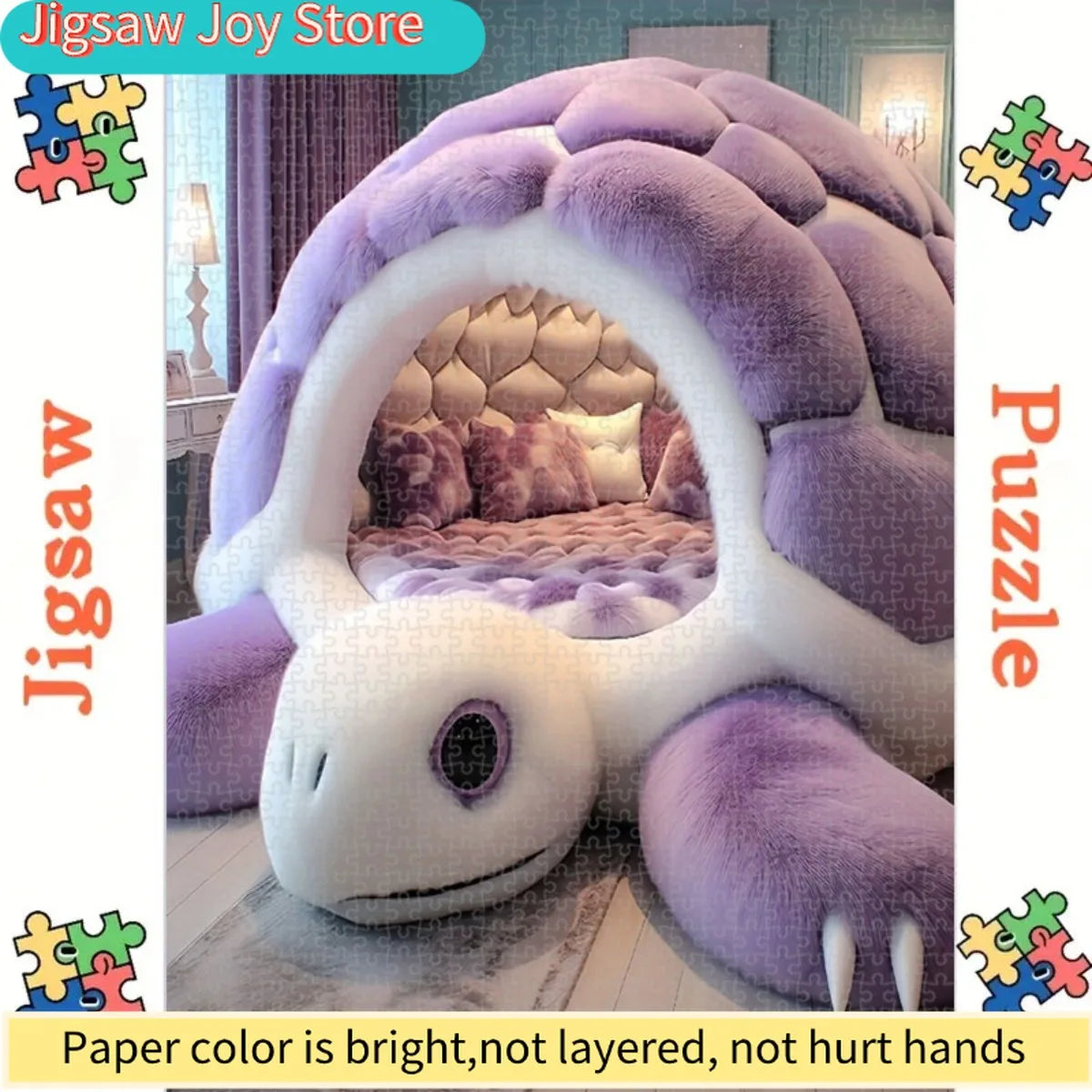 Halloween 1000-Piece Puzzle - Purple Turtle Bed Plush-Themed Home Decor