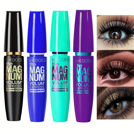 4D Black Fiber Mascara - Waterproof Eyelash Thickening, Lengthening & Curling Makeup