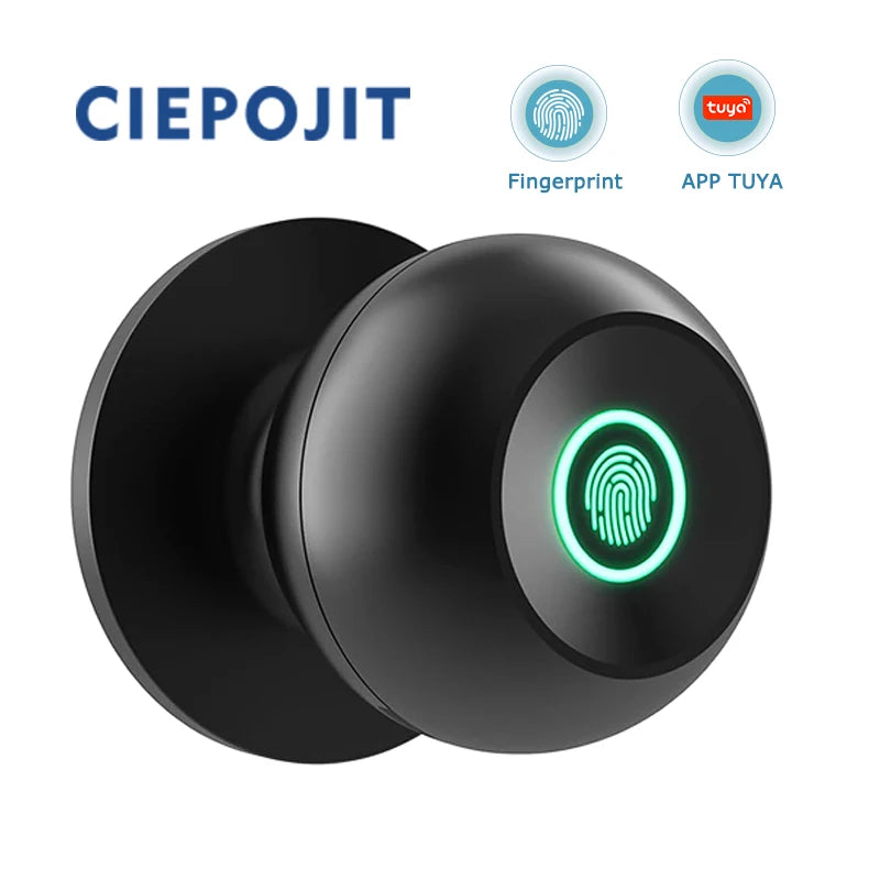 CIEPOJIET Bluetooth Fingerprint Smart Lock – Keyless Tuya App Door Lock with Fingerprint Access