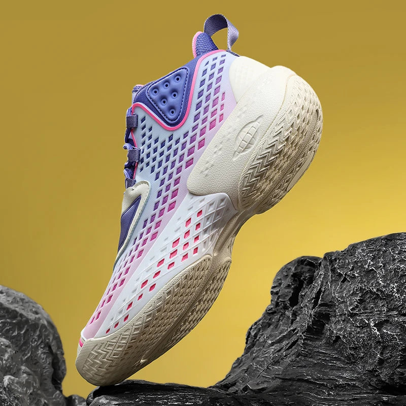 Men's Basketball Shoes - Breathable Mesh Sneakers with Soft Sole, Cushioning & Anti-Slip Outdoor Sports Design