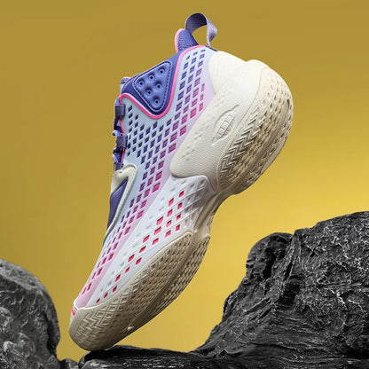 Men's Basketball Shoes - Breathable Mesh Sneakers with Soft Sole, Cushioning & Anti-Slip Outdoor Sports Design
