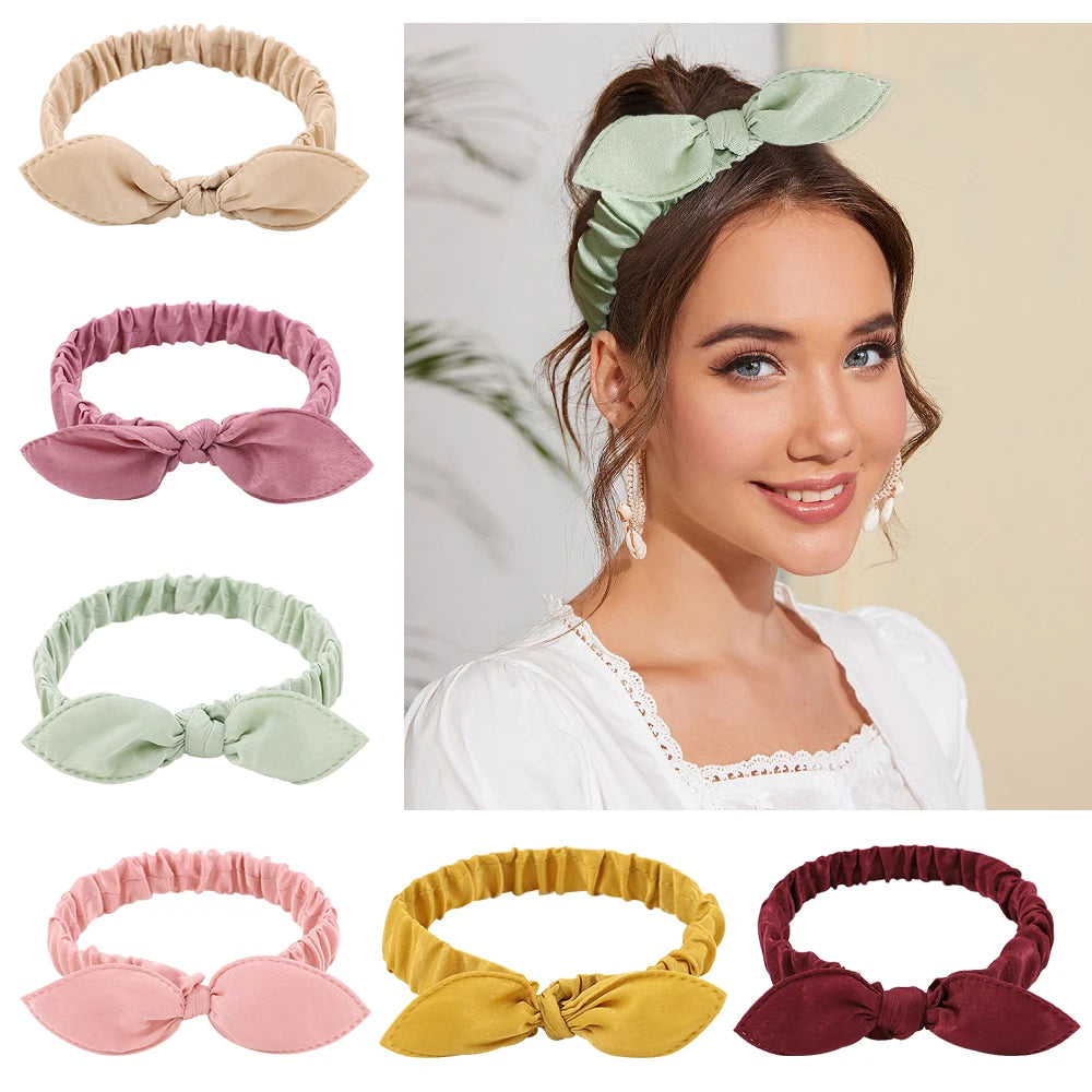 Vintage Boho Suede Headbands for Women – Soft Solid Print Cross Knot Elastic Hairbands & Bandanas for Girls