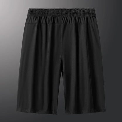 Men's Plus Size Casual Shorts – 6XL-7XL Stretchy Ice Silk Gym & Beach Shorts, Quick Dry & Breathable Summer Pants
