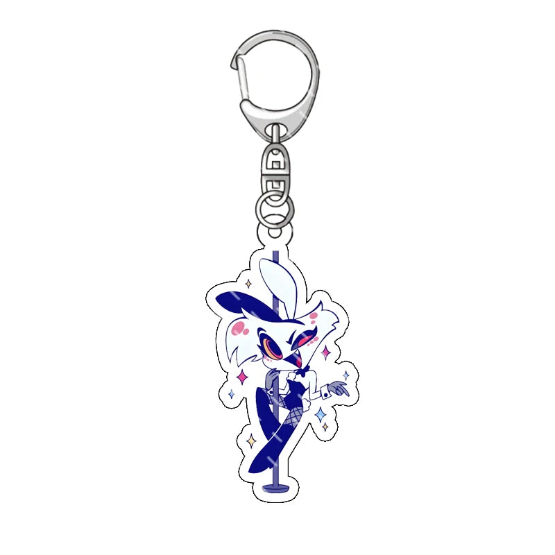 Hazbin Hotel Anime Keychain – Alastor Acrylic Figure Backpack Pendant for Fans & Gifts