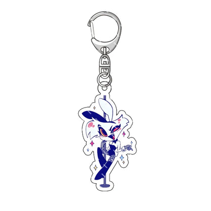 Hazbin Hotel Anime Keychain – Alastor Acrylic Figure Backpack Pendant for Fans & Gifts