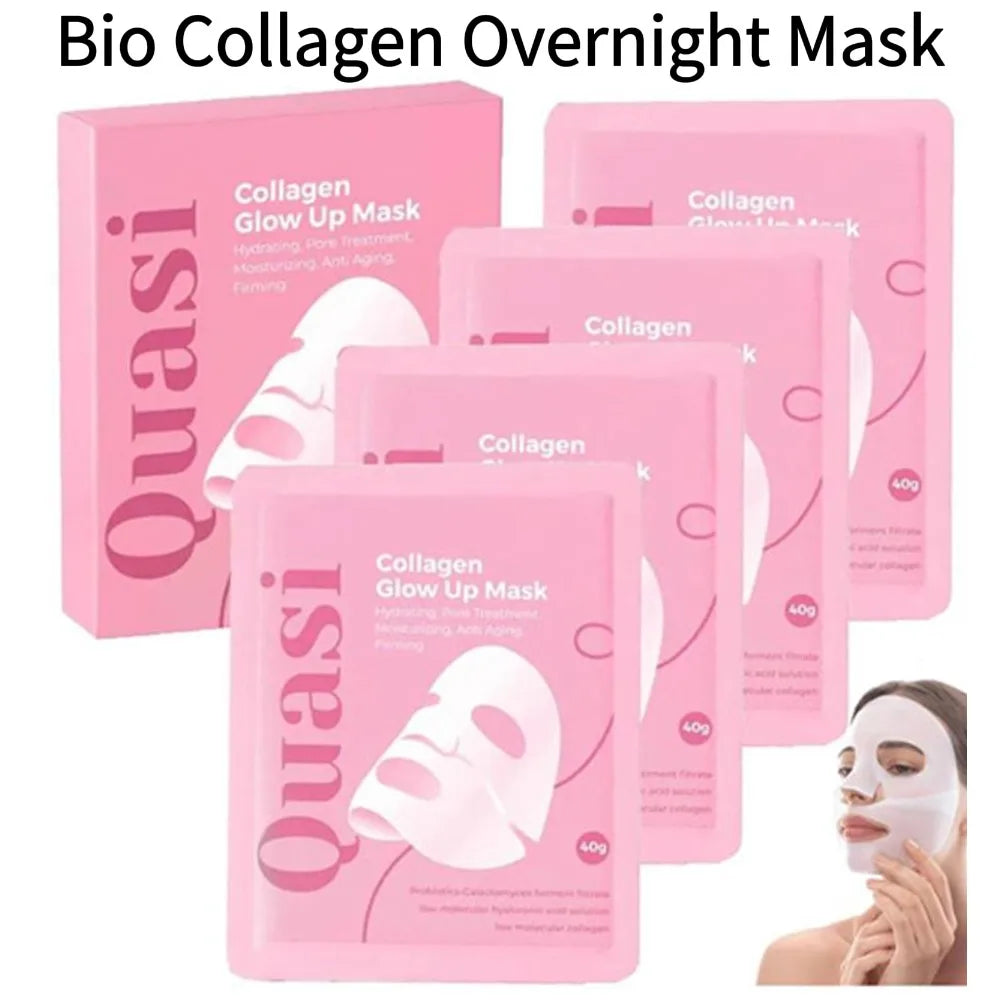 Bio Collagen Overnight Face Mask - 4-Piece Set for Nourishing, Brightening & Smoothing Skin