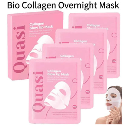 Bio Collagen Overnight Face Mask - 4-Piece Set for Nourishing, Brightening & Smoothing Skin