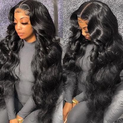 13x4/13x6 Body Wave Transparent Lace Front Wig – HD Bling Hair, 180% Density Human Hair, 4x4 Lace Closure for Women