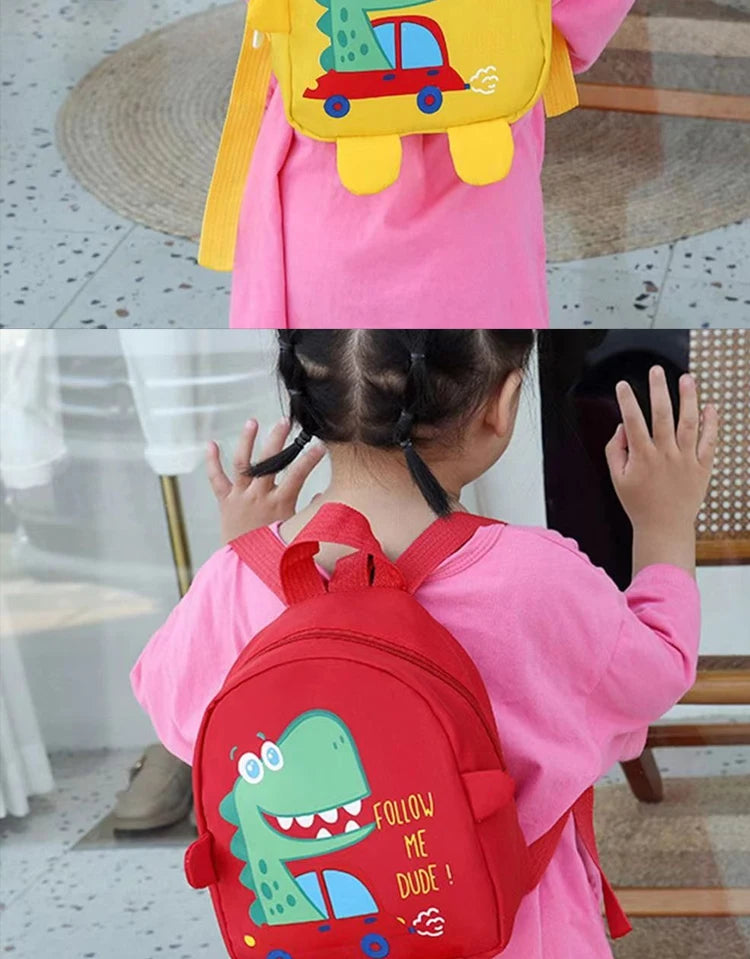 Cute Cartoon Dinosaur Kids Backpack – Anti-Lost Toddler School Bag for Kindergarten & Preschool