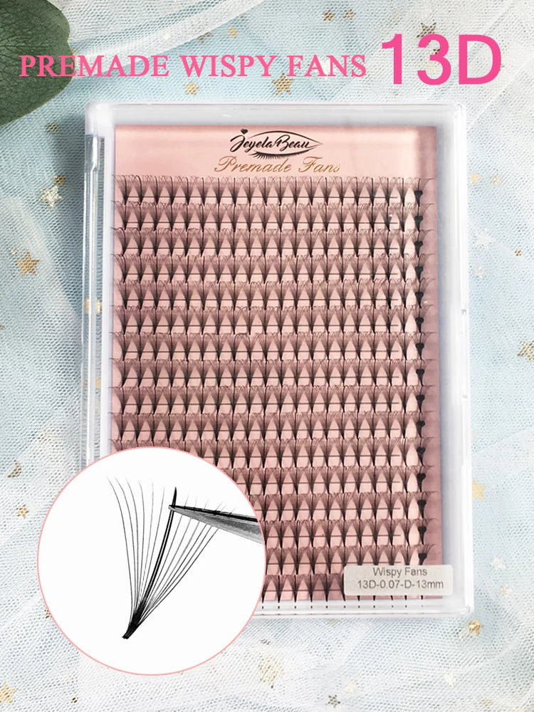 Goddess Premade Volume Lash Fans — 4D to 20D Faux Mink Individual Eyelash Extensions, Pointy Stem 320 Fans