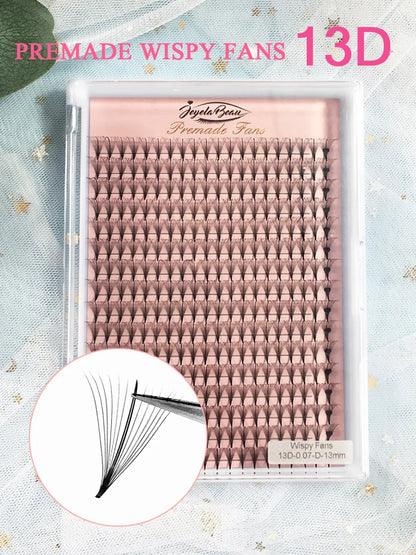 Goddess Premade Volume Lash Fans — 4D to 20D Faux Mink Individual Eyelash Extensions, Pointy Stem 320 Fans