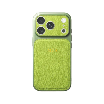 Personalized Initial Leather iPhone Case - Luxury Gold & Silver Monogram Cover with Lens Protection for iPhone 13–17 Series