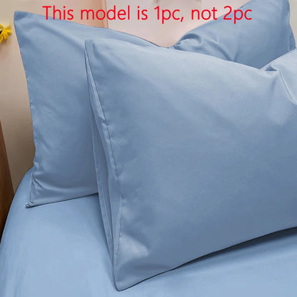 Matte Solid Color Pillowcase - Soft Pocket Sealed Bedroom Bedding Cover