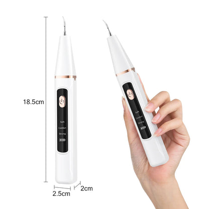 Ultrasonic Dental Scaler – Tartar Removal, Calculus Remover, Tooth Stain Cleaner with LED Light, Tooth Whitening Tools for Household Use
