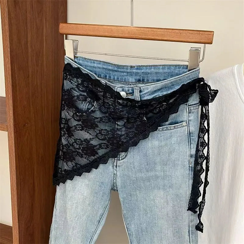 Y2K Lace Mini Skirt -  High Waist Ruffled Pleated Layered Streetwear