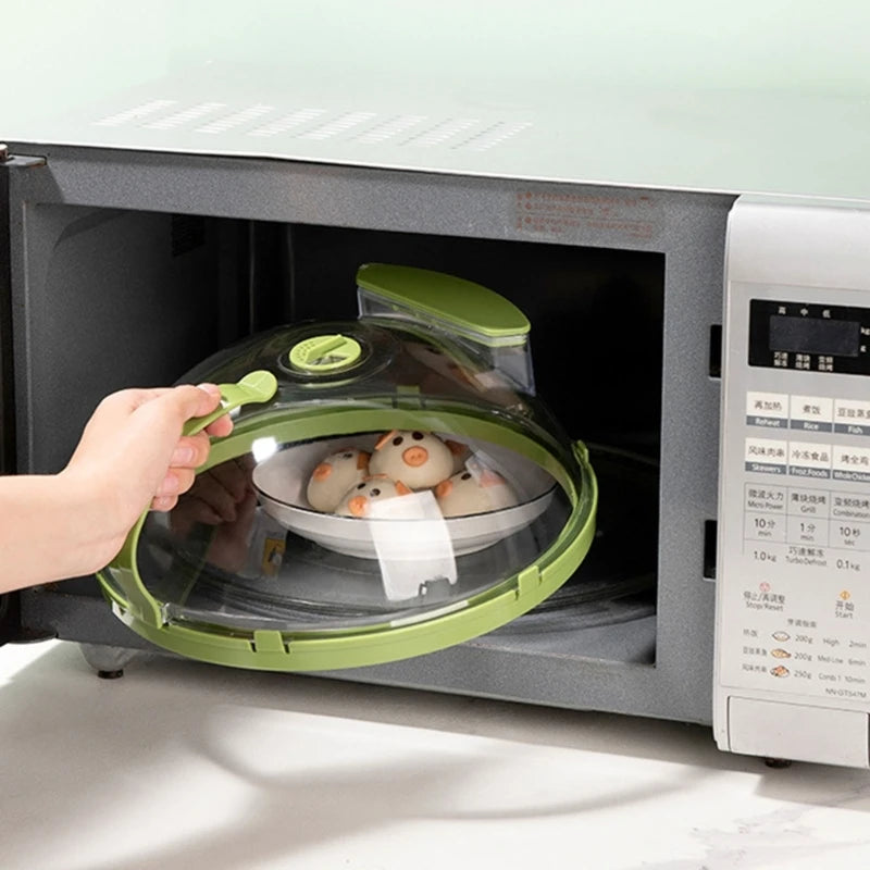 Multipurpose Microwave Plate Cover with Water Storage - Anti-Splatter Oven Guard Lid, Dishwasher Safe