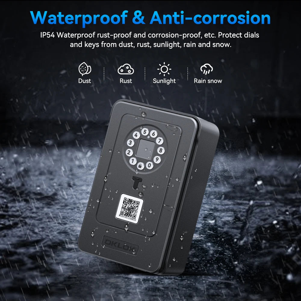 Camluxy Smart Key Box with Fingerprint & Digital Code Lock - Secure Storage with IC Card & Combination Unlock
