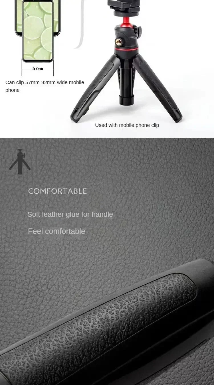 MT-08 Mini Extendable Desktop Tripod – Handheld Photography Stand with Flexible Ballhead & 1/4" Screw Mount for Selfies