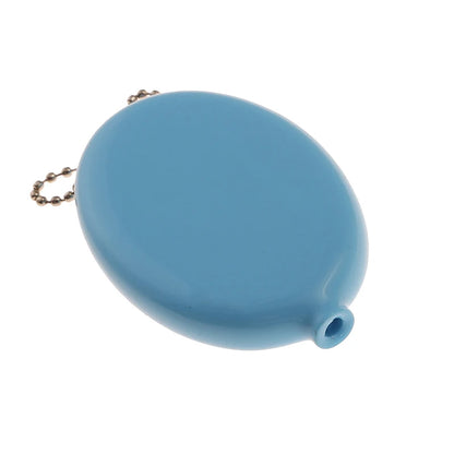 Small Oval PVC Coin Purse – Colorful Change Holder with Chain for Travel & Accessories