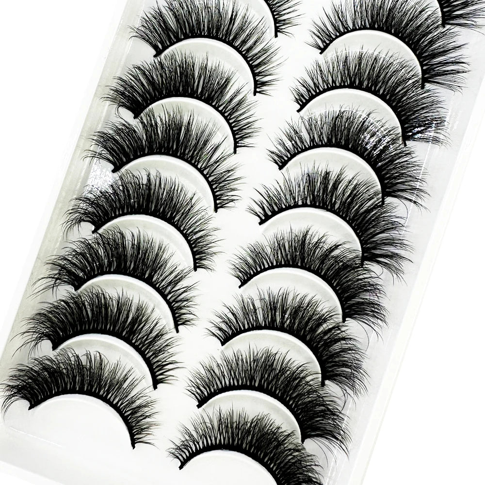 10 Pairs 3D Mink False Eyelashes – Natural Long & Short Fake Lashes Makeup Kit (38 Styles)