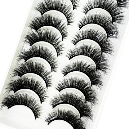 10 Pairs 3D Mink False Eyelashes – Natural Long & Short Fake Lashes Makeup Kit (38 Styles)