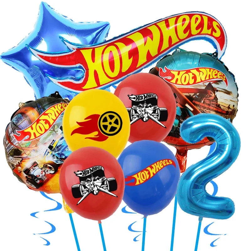 Kids Birthday Party Decoration Kit – Paper Tableware Set with Balloons, Plates, Cups & Tablecloth for Boys Baby Shower Party Supplies