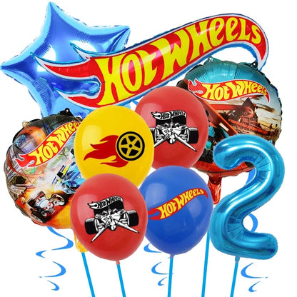 Kids Birthday Party Decoration Kit – Paper Tableware Set with Balloons, Plates, Cups & Tablecloth for Boys Baby Shower Party Supplies