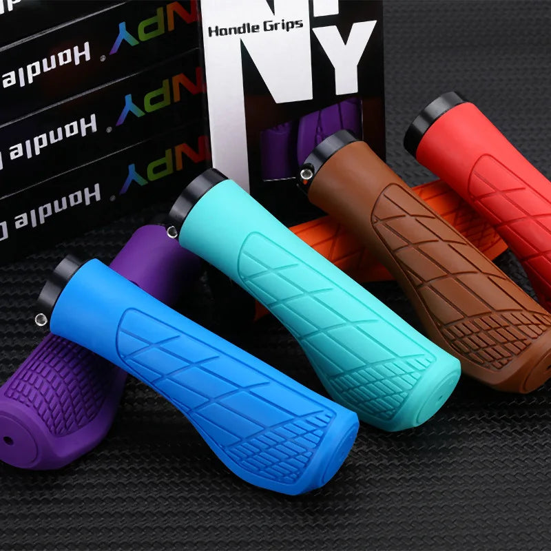 Lock-On Bicycle Handlebar Grips – Soft Rubber MTB Cuffs, 22.2mm Non-Slip Handle Covers for Mountain Bikes
