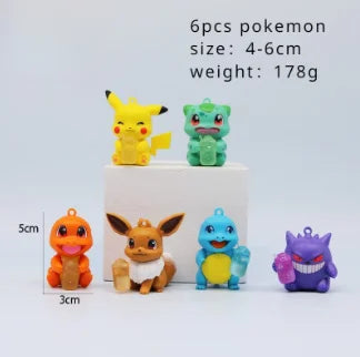TOMY Pokemon Funny Freak PVC Action Figures — Pikachu, Bulbasaur, Charmander & Squirrel Anime Model Toy Gift for Boys