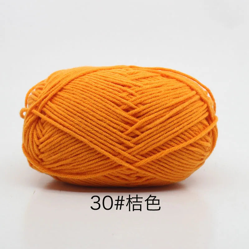 40-50g/Set 4ply Milk Cotton Knitting Yarn – Dyed Lanas for Crochet, Sweaters, Hats & Dolls, Affordable Craft Supplies