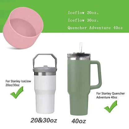 2PCS Silicone Boot Sleeve Covers – Bottom Protectors for Stanley 20/30/40oz Tumblers & Water Bottles