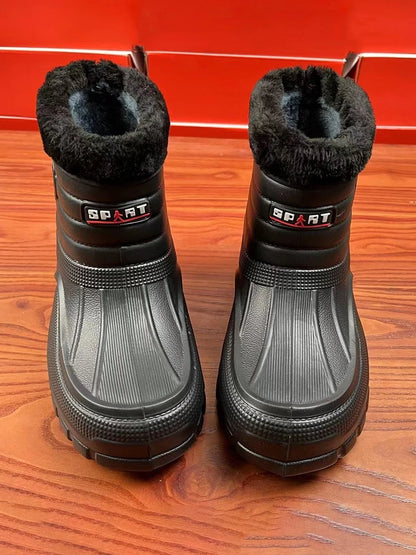 Men’s Winter Waterproof Snow Boots – Warm Cotton High-Top Work & Casual Boots with EVA Outsole