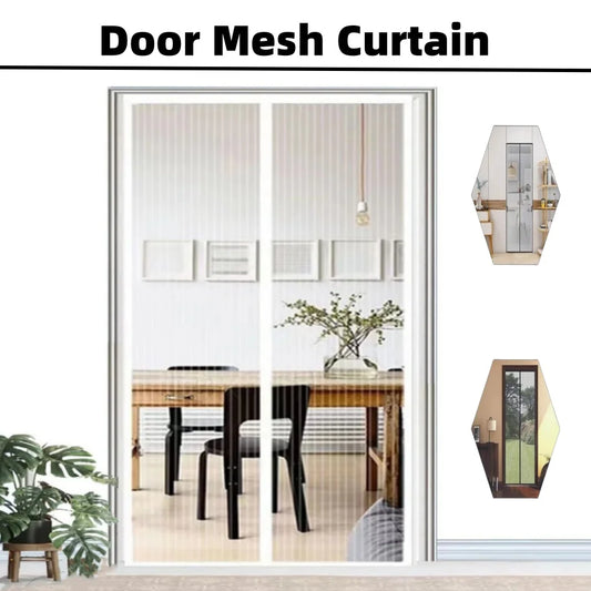 Magnetic Mesh Door Curtain - Automatic Closing Mosquito Net Screen for Ventilation & Dust Protection