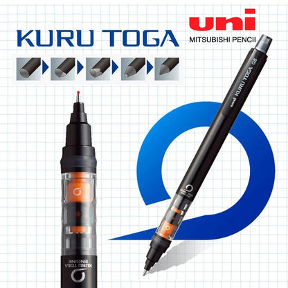 UNI Kuru Toga M5-452 Mechanical Pencil 0.5mm – Automatic Rotating Lead Drawing Pencil with Low Center of Gravity for School & Office Supplies