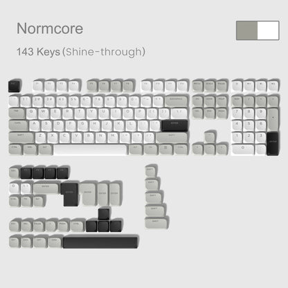 143-Key Low-Profile PBT Keycap Set - Double-Shot Keycaps for Gateron & Cherry MX Switches