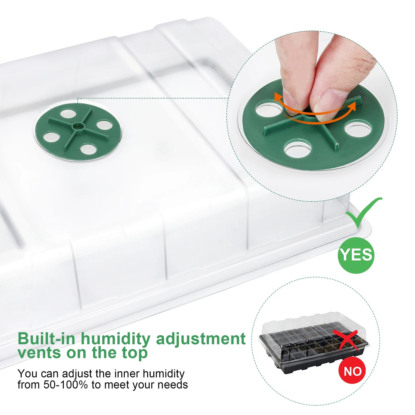3pcs 40-Cell Seed Tray Set — Thickened Seedling Propagator with Transparent Cover for Greenhouse & Garden