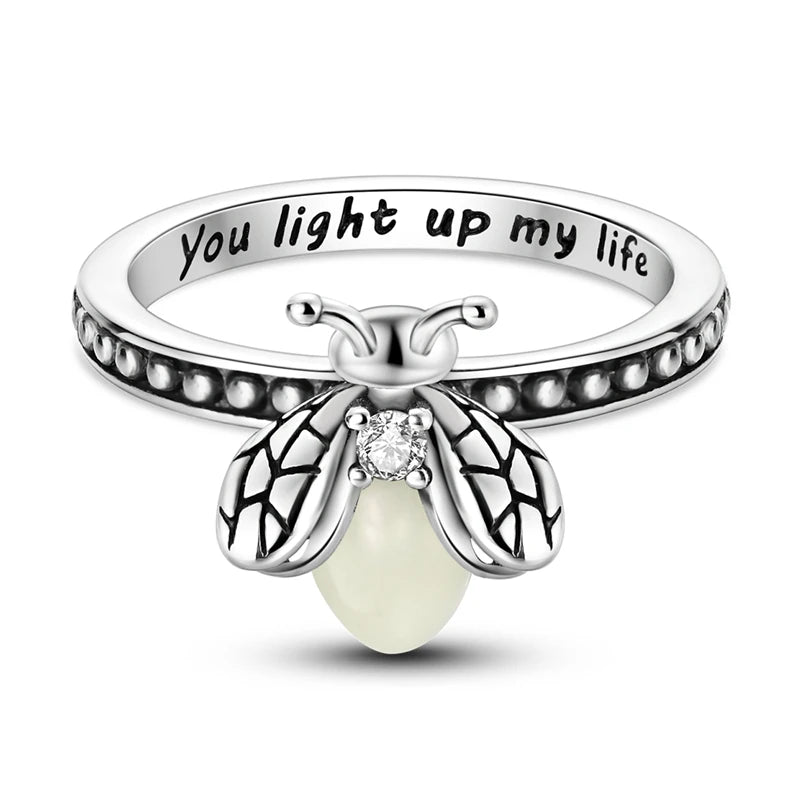 Glow-in-the-Dark Firefly Rings for Boys & Girls - DIY Animal Jewelry Accessories, Summer Gift for Women