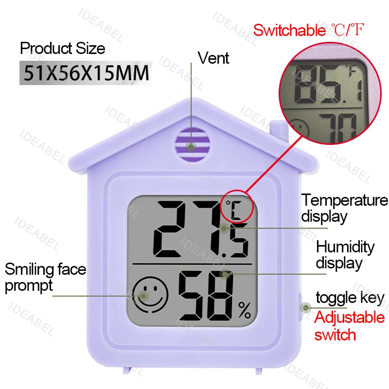 LCD Digital Thermometer Hygrometer - Indoor Temperature & Humidity Monitor Sensor Gauge for Home