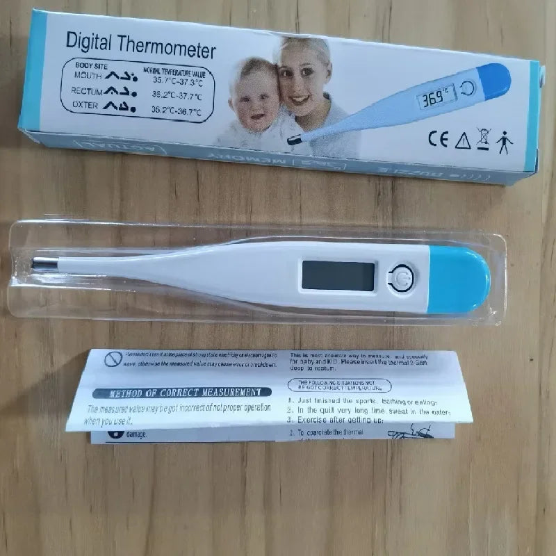 Digital Body and Bath Thermometer - Accurate Oral and Underarm Temperature Reader with Fever Alert for Babies and Adults