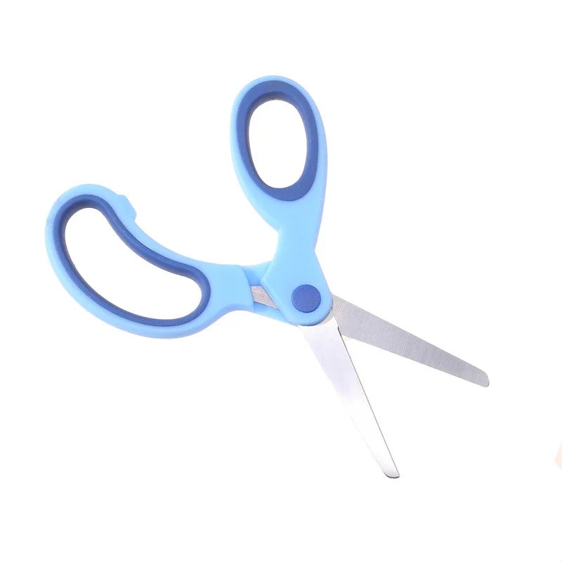 Kids Safety Scissors — Left-Handed Student Scissors with Sleeve for DIY, Paper Cutting & Stationery